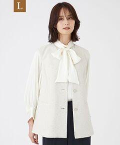 TRANS WORK (大きいサイズ) / トランスワーク (オオキイサイズ) テーラードジャケット | 【L】【ウォッシャブル】ペーパーヤーンファンシージレ