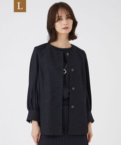 TRANS WORK (大きいサイズ) / トランスワーク (オオキイサイズ) テーラードジャケット | 【L】【ウォッシャブル】ペーパーヤーンファンシージレ