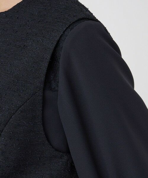 TRANS WORK (大きいサイズ) / トランスワーク (オオキイサイズ) テーラードジャケット | 【L】【ウォッシャブル】ペーパーヤーンファンシージレ | 詳細6