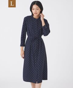 TRANS WORK (大きいサイズ) / トランスワーク (オオキイサイズ) ロング・マキシ丈ワンピース | 【L】【ウォッシャブル】ジオメトリックプリントワンピース