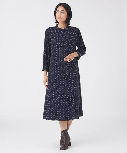 TRANS WORK (大きいサイズ) / トランスワーク (オオキイサイズ) ロング・マキシ丈ワンピース | 【L】【ウォッシャブル】ジオメトリックプリントワンピース | 詳細3