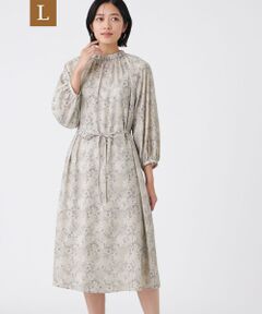 TRANS WORK (大きいサイズ) / トランスワーク (オオキイサイズ) ロング・マキシ丈ワンピース | エッチングフラワープリント