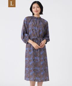 TRANS WORK (大きいサイズ) / トランスワーク (オオキイサイズ) ロング・マキシ丈ワンピース | エッチングフラワープリント