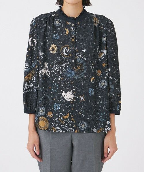 TRANS WORK (大きいサイズ) / トランスワーク (オオキイサイズ) その他トップス | 【L】【ウォッシャブル】コスモ柄プリントブラウス | 詳細3