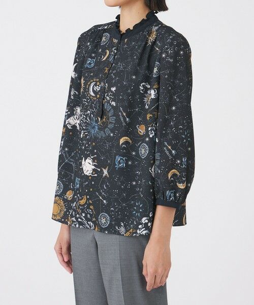 TRANS WORK (大きいサイズ) / トランスワーク (オオキイサイズ) その他トップス | 【L】【ウォッシャブル】コスモ柄プリントブラウス | 詳細4