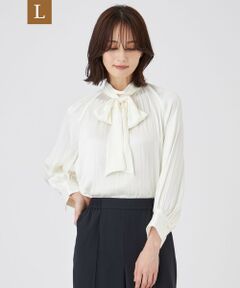 TRANS WORK (大きいサイズ) / トランスワーク (オオキイサイズ) その他トップス | 【L】【ウォッシャブル】プリーツサテンブラウス