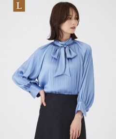 TRANS WORK (大きいサイズ) / トランスワーク (オオキイサイズ) その他トップス | 【L】【ウォッシャブル】プリーツサテンブラウス