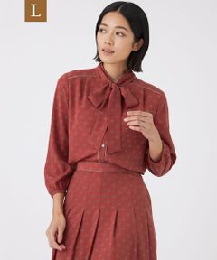 TRANS WORK (大きいサイズ) / トランスワーク (オオキイサイズ) その他トップス | 【L】【ウォッシャブル】ジオメトリックプリントブラウス