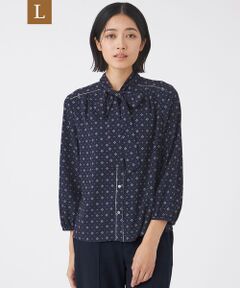 TRANS WORK (大きいサイズ) / トランスワーク (オオキイサイズ) その他トップス | 【L】【ウォッシャブル】ジオメトリックプリントブラウス