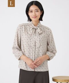 TRANS WORK (大きいサイズ) / トランスワーク (オオキイサイズ) その他トップス | 【L】【ウォッシャブル】ジオメトリックプリントブラウス