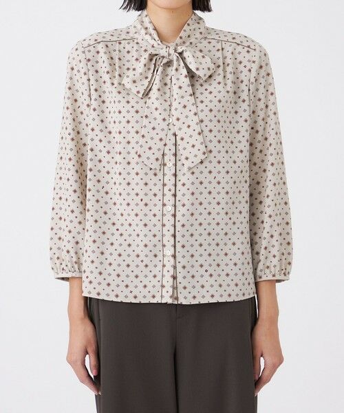 TRANS WORK (大きいサイズ) / トランスワーク (オオキイサイズ) その他トップス | 【L】【ウォッシャブル】ジオメトリックプリントブラウス | 詳細7