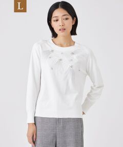 TRANS WORK (大きいサイズ) / トランスワーク (オオキイサイズ) その他トップス | 【L】【ウォッシャブル】ビジューニットプルオーバー