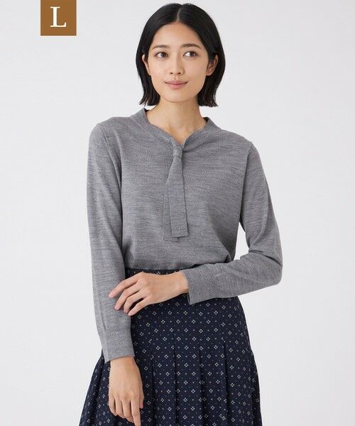 TRANS WORK (大きいサイズ)/トランスワーク (オオキイサイズ) 【L】【ウォッシャブル】エクストラファインウールプルオーバー グレー系2 44 TRANS WORK (大きいサイズ)/トランスワーク (オオキイサイズ) 【L】【ウォッシャブル】エクストラファインウールプルオーバー グレー系2 44