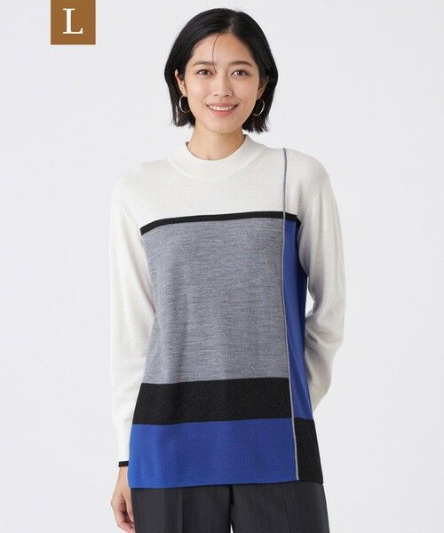 TRANS WORK (大きいサイズ)/トランスワーク (オオキイサイズ) 【L】【ウォッシャブル】エクストラファインウールプルオーバー グレー系2 46 TRANS WORK (大きいサイズ)/トランスワーク (オオキイサイズ) 【L】【ウォッシャブル】エクストラファインウールプルオーバー グレー系2 46