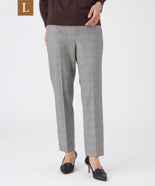 TRANS WORK (大きいサイズ)/トランスワーク (オオキイサイズ) 【L】【ウォッシャブル】グレンチェックパンツ ブラック 48 TRANS WORK (大きいサイズ)/トランスワーク (オオキイサイズ) 【L】【ウォッシャブル】グレンチェックパンツ ブラック 48