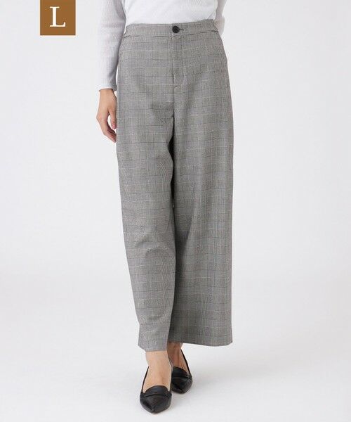 TRANS WORK (大きいサイズ) / トランスワーク (オオキイサイズ) その他パンツ | 【L】【ウォッシャブル】グレンチェックパンツ(ブラック)