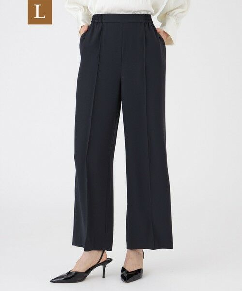 TRANS WORK (大きいサイズ)/トランスワーク (オオキイサイズ) 【L】【ウォッシャブル】プライムジョーゼットパンツ ネイビー 44 TRANS WORK (大きいサイズ)/トランスワーク (オオキイサイズ) 【L】【ウォッシャブル】プライムジョーゼットパンツ ネイビー 44