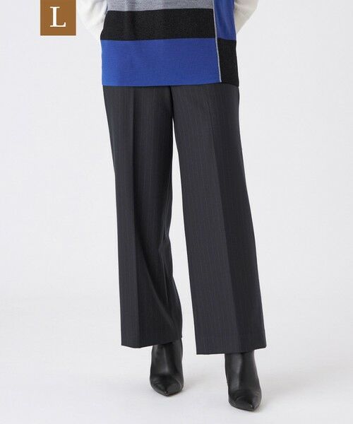 TRANS WORK (大きいサイズ)/トランスワーク (オオキイサイズ) 【L】【ウォッシャブル】チェルソフト2WAYストレッチストライプパンツ ネイビー 48 TRANS WORK (大きいサイズ)/トランスワーク (オオキイサイズ) 【L】【ウォッシャブル】チェルソフト2WAYストレッチストライプパンツ ネイビー 48