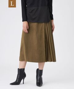 TRANS WORK (大きいサイズ) / トランスワーク (オオキイサイズ) ロング・マキシ丈スカート | 【L】【ウォッシャブル】ストレッチスエードスカート