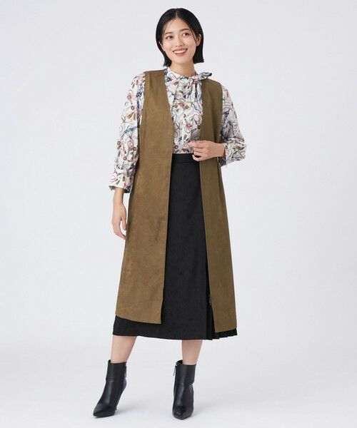 TRANS WORK (大きいサイズ) / トランスワーク (オオキイサイズ) ロング・マキシ丈スカート | 【L】【ウォッシャブル】ストレッチスエードスカート | 詳細2