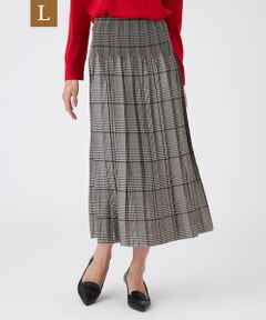 TRANS WORK (大きいサイズ) / トランスワーク (オオキイサイズ) ロング・マキシ丈スカート | 【L】【ウォッシャブル】グレンチェックJQスカート