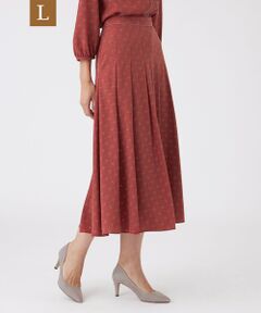 TRANS WORK (大きいサイズ) / トランスワーク (オオキイサイズ) ロング・マキシ丈スカート | 【L】【ウォッシャブル】ジオメトリックプリントスカート