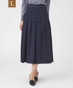 TRANS WORK (大きいサイズ) / トランスワーク (オオキイサイズ) ロング・マキシ丈スカート | 【L】【ウォッシャブル】ジオメトリックプリントスカート