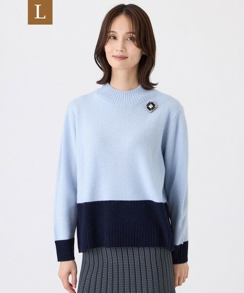 TRANS WORK (大きいサイズ) / トランスワーク (オオキイサイズ) その他トップス | 【L】【ウォッシャブル】エアリーウールニットプルオーバー（ブルー）