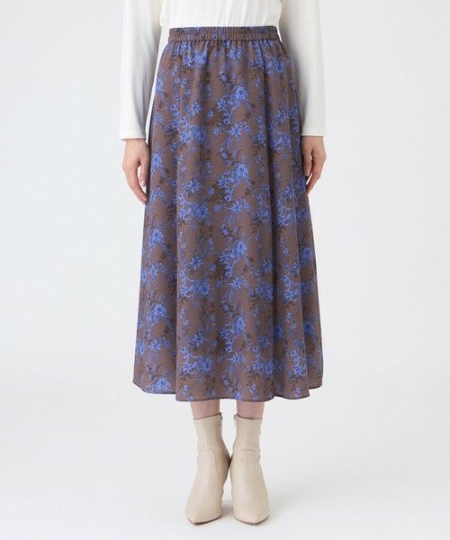 TRANS WORK (大きいサイズ) / トランスワーク (オオキイサイズ) ロング・マキシ丈スカート | 【L】【ウォッシャブル】エッチングフラワープリントスカート | 詳細4