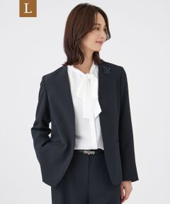 TRANS WORK (大きいサイズ) / トランスワーク (オオキイサイズ) テーラードジャケット | 【L】【美シリーズ・セットアップ対応・ウォッシャブル】バックサテンジョーゼットジャケット