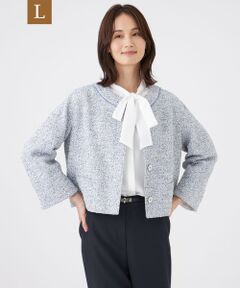 TRANS WORK (大きいサイズ) / トランスワーク (オオキイサイズ) テーラードジャケット | 【L】【ウォッシャブル】ミックスツィードジャケット