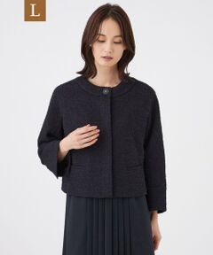 TRANS WORK (大きいサイズ) / トランスワーク (オオキイサイズ) テーラードジャケット | 【L】【ウォッシャブル】ミックスツィードジャケット