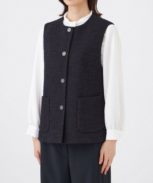 TRANS WORK (大きいサイズ) / トランスワーク (オオキイサイズ) テーラードジャケット | 【L】【ウォッシャブル】ミックスツィードジレ | 詳細3