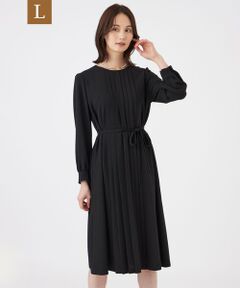 TRANS WORK (大きいサイズ) / トランスワーク (オオキイサイズ) ロング・マキシ丈ワンピース | 【L】【ウォッシャブル・UV・防しわ】ストレッチジョーゼットワンピース