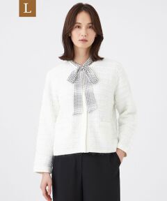 TRANS WORK (大きいサイズ) / トランスワーク (オオキイサイズ) その他トップス | 【L】【ウォッシャブル】Fancy Tweedニットカーディガン