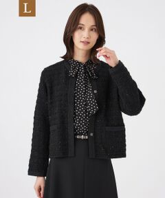 TRANS WORK (大きいサイズ) / トランスワーク (オオキイサイズ) その他トップス | 【L】【ウォッシャブル】Fancy Tweedニットカーディガン