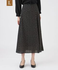 TRANS WORK (大きいサイズ) / トランスワーク (オオキイサイズ) ロング・マキシ丈スカート | 【L】【ウォッシャブル】ノルディスドットスカート