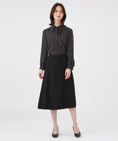 TRANS WORK (大きいサイズ) / トランスワーク (オオキイサイズ) ロング・マキシ丈スカート | 【L】【美シリーズ・セットアップ対応・ウォッシャブル】バックサテンジョーゼットスカート | 詳細1