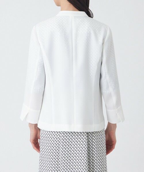 TRANS WORK (大きいサイズ) / トランスワーク (オオキイサイズ) テーラードジャケット | 【L】【UV対策・着用じわ軽減・ウォッシャブル】エアリーコードレーンノーカラージャケット | 詳細7