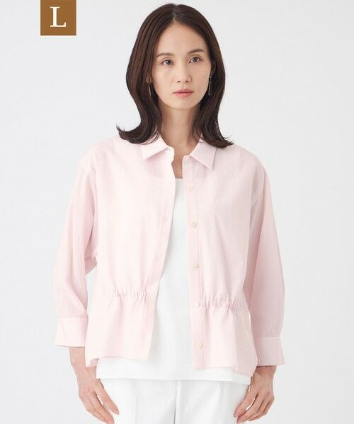 TRANS WORK (大きいサイズ) / トランスワーク (オオキイサイズ) その他トップス | 【L】【接触冷感・ウォッシャブル】スラブクレープブラウス（ピンク系2）