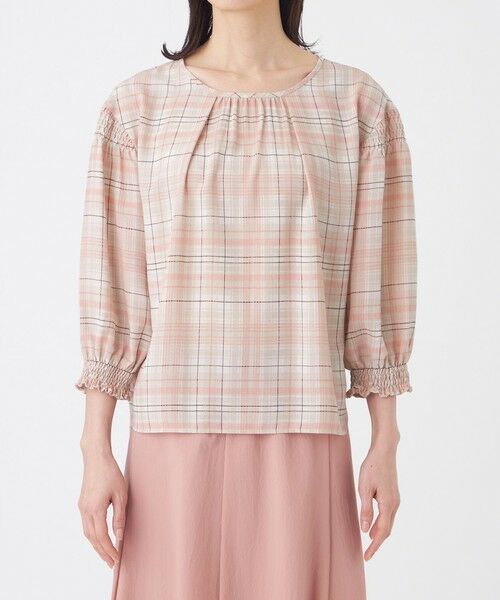 TRANS WORK (大きいサイズ) / トランスワーク (オオキイサイズ) その他トップス | 【L】【ウォッシャブル】シアーチェックプリントブラウス | 詳細3