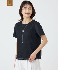 TRANS WORK (大きいサイズ) / トランスワーク (オオキイサイズ) その他トップス | 【L】【ウォッシャブル】ジョーゼットジャージカットソー