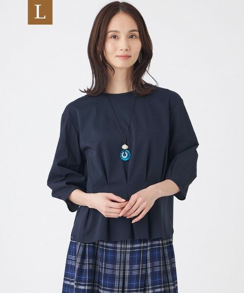 TRANS WORK (大きいサイズ) / トランスワーク (オオキイサイズ) その他トップス | 【L】【吸水速乾・抗菌防臭・ウォッシャブル】コンパクトポンチカットソー（ネイビー）