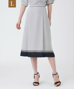 TRANS WORK (大きいサイズ) / トランスワーク (オオキイサイズ) ロング・マキシ丈スカート | 【L】【ウォッシャブル】ツイストラティスプリントスカート
