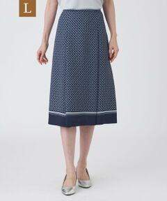 TRANS WORK (大きいサイズ) / トランスワーク (オオキイサイズ) ロング・マキシ丈スカート | 【L】【ウォッシャブル】ツイストラティスプリントスカート