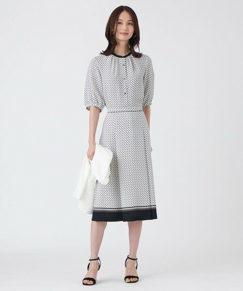 TRANS WORK (大きいサイズ) / トランスワーク (オオキイサイズ) ロング・マキシ丈スカート | 【L】【ウォッシャブル】ツイストラティスプリントスカート | 詳細1