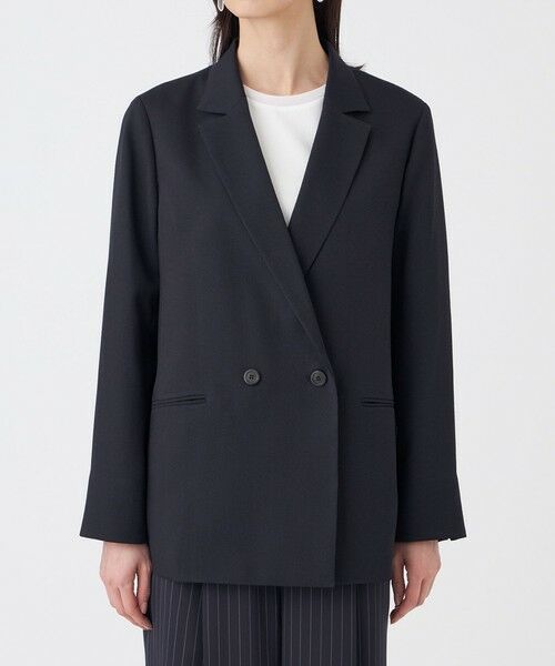 TRANS WORK (大きいサイズ) / トランスワーク (オオキイサイズ) テーラードジャケット | 【L】【UV対策・着用しわ軽減・ウォッシャブル】エアリーコードレーンテーラードジャケット | 詳細4