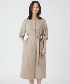 TRANS WORK (大きいサイズ) / トランスワーク (オオキイサイズ) ロング・マキシ丈ワンピース | 【L】【UV対策・着用しわ軽減・ウォッシャブル】エアリーコードレーンテーラードワンピース