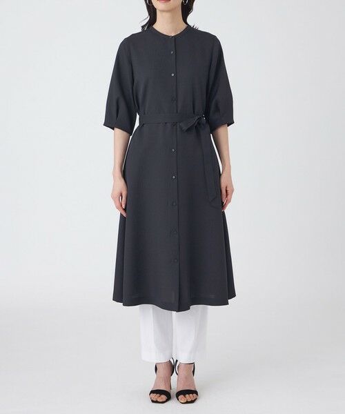 TRANS WORK (大きいサイズ) / トランスワーク (オオキイサイズ) ロング・マキシ丈ワンピース | 【L】【UV対策・着用しわ軽減・ウォッシャブル】エアリーコードレーンテーラードワンピース | 詳細3