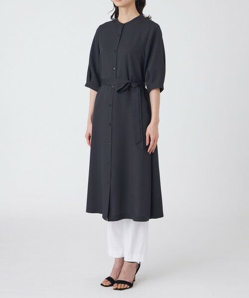 TRANS WORK (大きいサイズ) / トランスワーク (オオキイサイズ) ロング・マキシ丈ワンピース | 【L】【UV対策・着用しわ軽減・ウォッシャブル】エアリーコードレーンテーラードワンピース | 詳細4